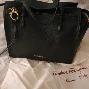 Salvatore Ferragamo Black calfskin leather purse